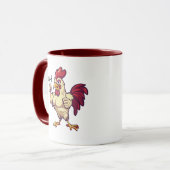 F-Caw-F Funny Rooster Flex Your Feathers Mug Mok (Voorkant links)