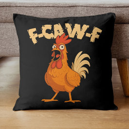 F-CAW-F! Funny Shocked Rooster Chicken Kussen