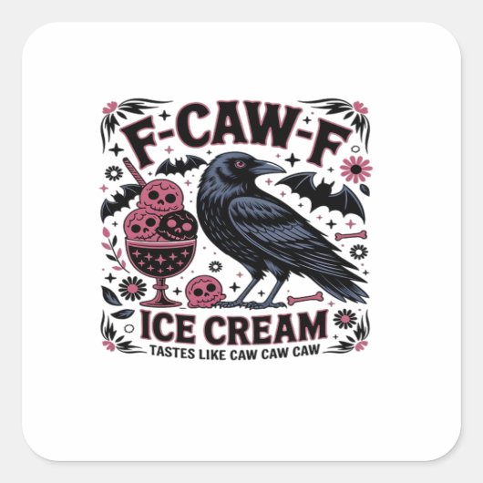 F Caw F Funny Trendy Vierkante Sticker (Voorkant)
