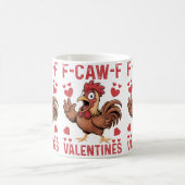 F-caw-F Funny Valentine Mug | Chicken Love Pun  Koffiemok (Center)