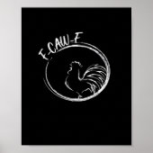 F-Caw-F Funny Wordplay Quote Retro Style Poster (Voorkant)