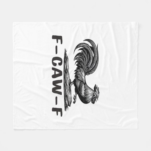 F-Caw-F Funny Wordplay Quote Sticker Fleece Deken (Voorkant (Horizontaal))