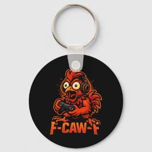 F-caw-f Gamer - Grappige Kip Haan Gamen _2 Sleutelhanger