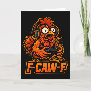 F-caw-f Gamer - Grappige Kip Haan Gamen _3 Kaart