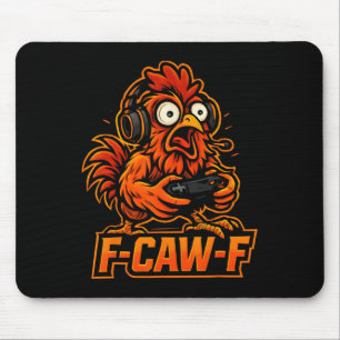 F-caw-f Gamer - Grappige Kip Haan Gamen _3 Muismat