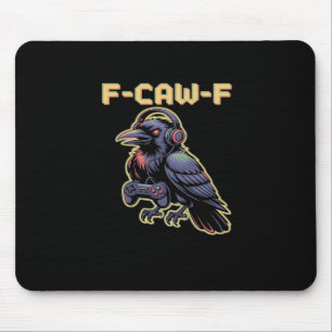 F-Caw-F Gaming Raaf Met Koptelefoon - Edgy Stream Muismat