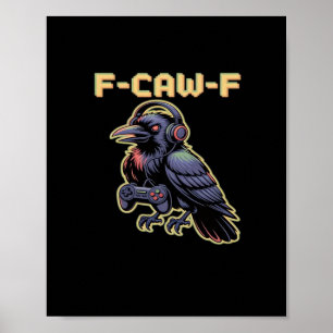 F-Caw-F Gaming Raaf Met Koptelefoon - Edgy Stream Poster