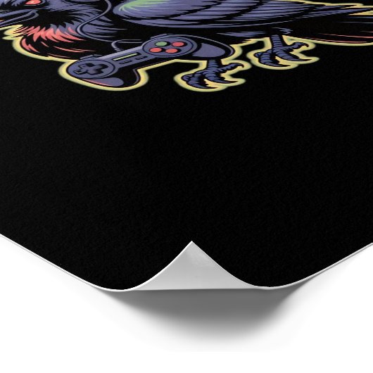 F-Caw-F Gaming Raven With Headphones - Edgy Stream Poster (Hoek)