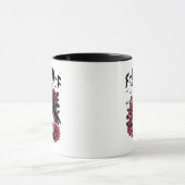 "F-CAW-F" Gothic Crow Skull & Pink Roses Mug Mok (Midden)