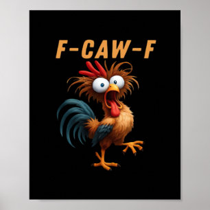 F-Caw-F Gotische Kraai Humor Grappige Vintage Stij Poster