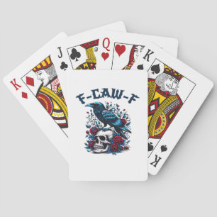 F-Caw-F Gotische Kraai Raven Schedel Klassieker Pokerkaarten