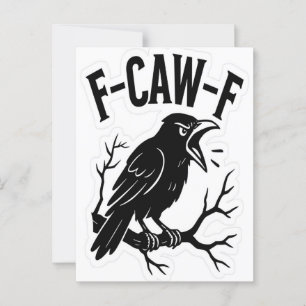 F-Caw-F Graphic voor Halloween Art en Crow Lover Briefkaart