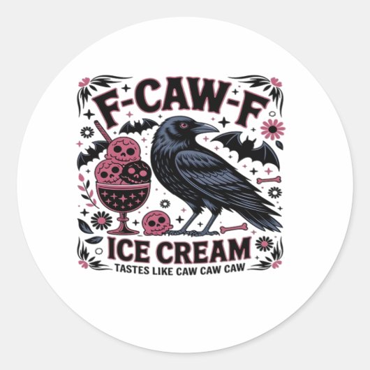 F Caw F Grappig Trendy Ronde Sticker (Voorkant)