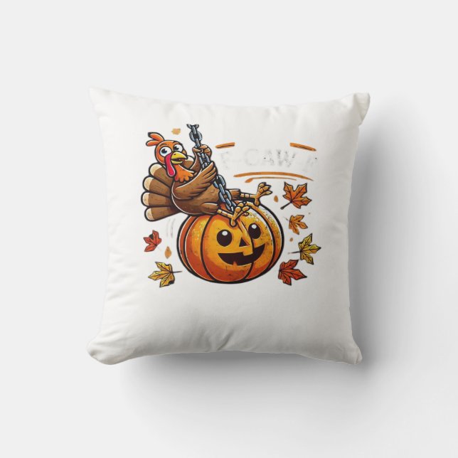 F-Caw-F Grappig Voor Mannen Vrouwen Thanksgiving-K Kussen (Voorkant)
