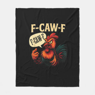 F Caw F Grappige Boze Haan Grafisch Retro Stijl Fleece Deken