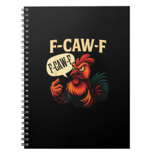 F Caw F Grappige Boze Haan Grafisch Retro Stijl Notitieboek