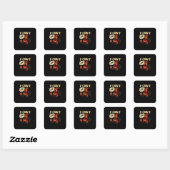F Caw F Grappige Boze Haan Grafisch Retro Stijl Vierkante Sticker (Vel)