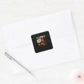 F Caw F Grappige Boze Haan Grafisch Retro Stijl Vierkante Sticker (Envelop)
