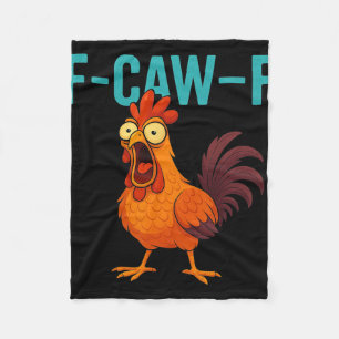 F-caw-f Grappige Haan Kip Boerderij Dier Humor Bi Fleece Deken