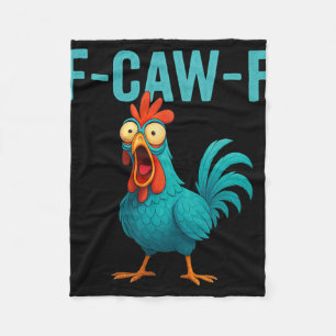 F-caw-f Grappige Haan Kip Boerderij Dier Humor Bi Fleece Deken