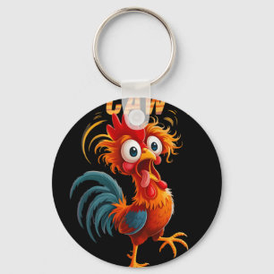 F-caw-f Grappige Haan Kip Grappige Boerderij Humor Sleutelhanger