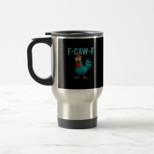 F-Caw-F Grappige Haan Kip Humor Vogel Reisbeker (Links)