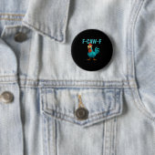 F-Caw-F Grappige Haan Kip Humor Vogel Ronde Button 5,7 Cm (In situ)