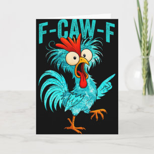 F-caw-f Grappige Haan Kippen Boerderij Dier Humor Kaart