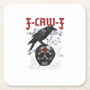 F-Caw-F Grappige Halloween Kraai Raven Gothische H Kartonnen Onderzetters