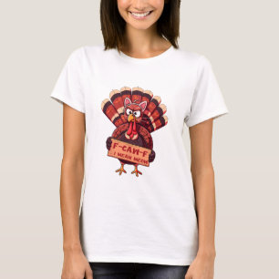 F-caw-f Grappige Kalkoen Thanksgiving Humor Kat Co T-shirt