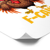 F-caw-f Grappige kalkoengrapjes Thanksgiving Poster (Hoek)
