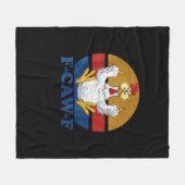 F-Caw-F Grappige Kip die de Middenvinger Opsteekt Fleece Deken (Voorkant (Horizontaal))