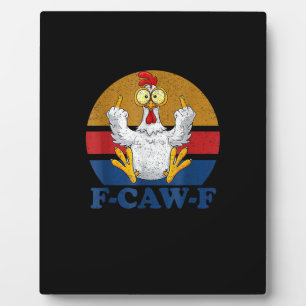 F-Caw-F Grappige Kip die de Middenvinger Opsteekt  Fotoplaat