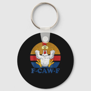 F-Caw-F Grappige Kip die Vink Gebarend Vintage Ret Sleutelhanger