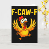 F-caw-f Grappige Kip – Gekke Boerderijdier Humor  Kaart (Gele Bloem)