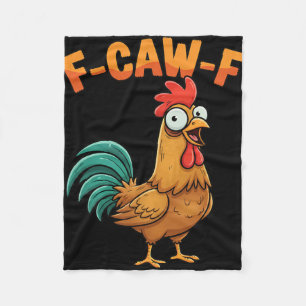 F-caw-f Grappige Kip Haan Zegt Cartoon Boerderij Fleece Deken