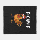 F-Caw-F Grappige Kip Humor F-Caw-F Citaat Haan Fleece Deken (Voorkant (Horizontaal))