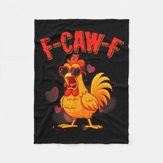 F-caw-f Grappige Kip Humor F-caw-f Citaat Valentin Fleece Deken (Voorkant)