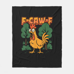 F-Caw-F Grappige Kip Humor F-Caw-F Citaat Vintage Fleece Deken