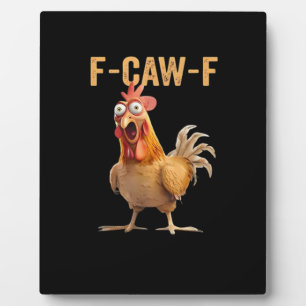 F Caw F Grappige Kip Humor Haan Meme Klassieker Fotoplaat