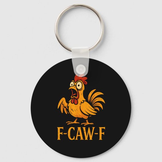 F-Caw-F Grappige Kip Humor Kip Meme Kip L Sleutelhanger (Voorkant)