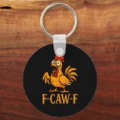 F-Caw-F Grappige Kip Humor Kip Meme Kip L Sleutelhanger (Voorkant)