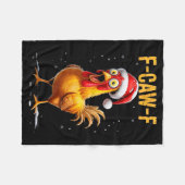 F-caw-f Grappige Kip Humor Meme Kerstmannen Vrouwe Fleece Deken (Voorkant (Horizontaal))