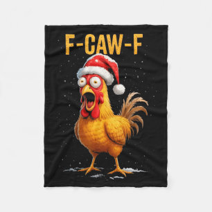 F-caw-f Grappige Kip Humor Meme Kerstmannen Vrouwe Fleece Deken