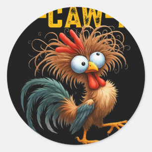 F-caw-f Grappige Kip Humor Quote Haan Meme F-c Ronde Sticker