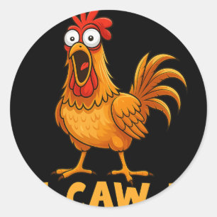 F-caw-f Grappige Kip Humor Quote Haan Meme Pret Ronde Sticker