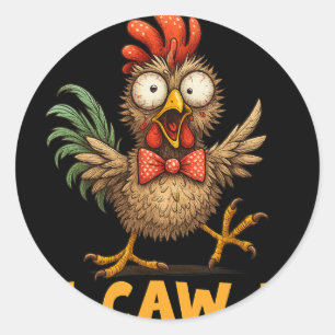 F-caw-f Grappige Kip Humor Quote Haantje Meme Pret Ronde Sticker