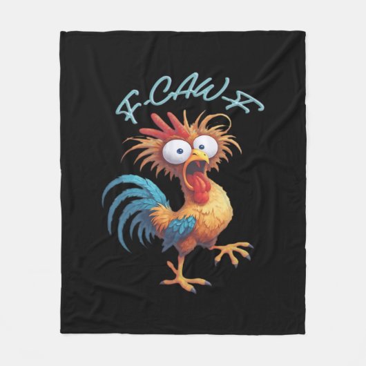 F Caw F Grappige Kip Humor Retro Stijl Fleece Deken (Voorkant)