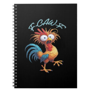 F Caw F Grappige Kip Humor Retro Stijl Notitieboek