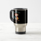 F Caw F Grappige Kip Humor Retro Stijl Reisbeker (Voorkant links)